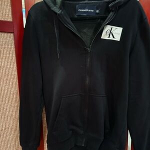 Calvin Klein Black Zip-Up Hoodie with CK Patch